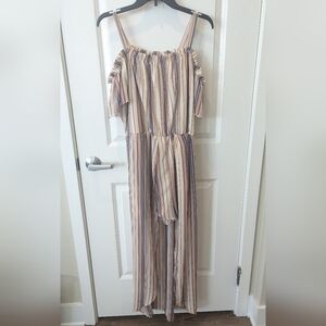 Lily Rose Striped Hi-Lo Romper (XL)